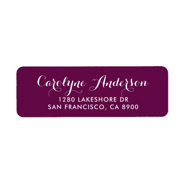 Purple Modern Script Typography Wedding Address (Front)