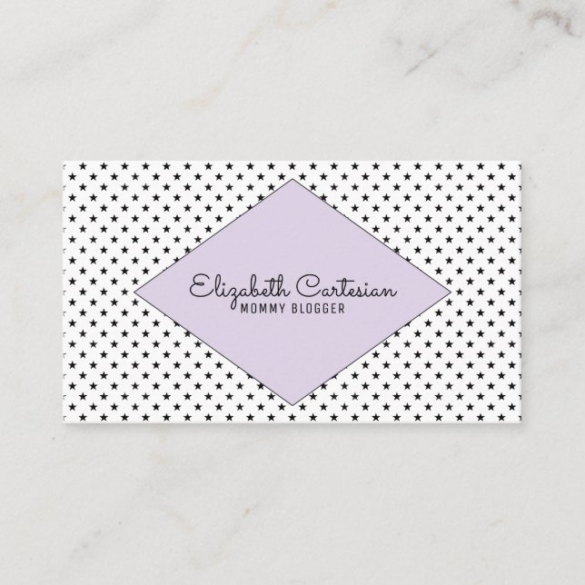 Purple Modern Stars Business Card (Front)