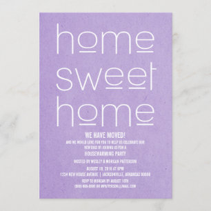 Purple Modern Sweet Home Housewarming Party Invitation