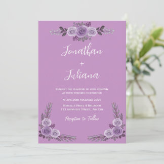 Purple Modern Wedding Invitation