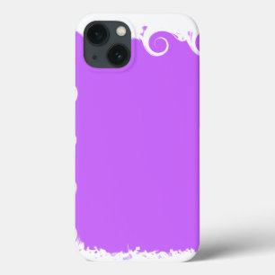 Purple Modern White Swirl iPhone 13 Case