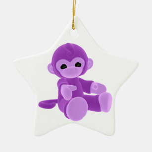 Purple Monkey Ceramic Tree Decoration