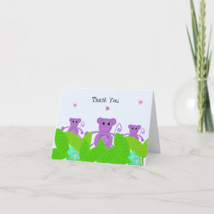 Purple Monkey Thank You Card