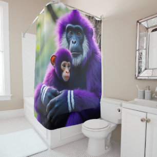 Purple Monkeys Shower Curtain