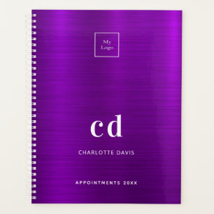Purple monogram business logo planner