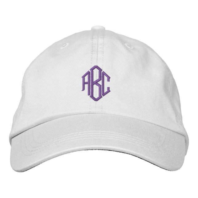 Purple Monogram Embroidered Hat (Front)