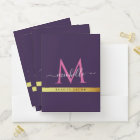 purple monogram gold stripe