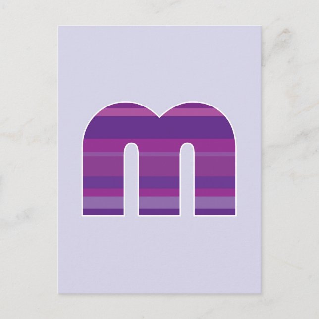 Purple Monogram - Letter M Postcard (Front)
