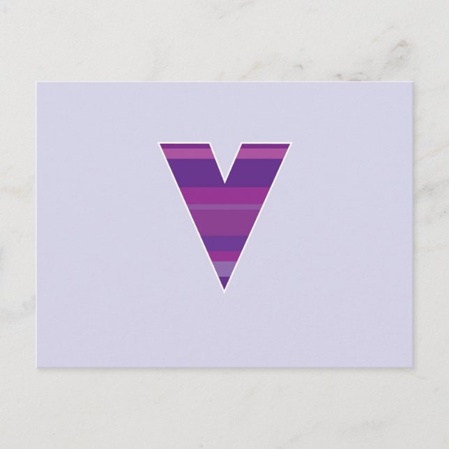 Purple Monogram - Letter V Postcard (Front)