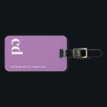 Purple Monogram Luggage Tag<br><div class="desc">This Classy Beige Cream Monogram Luggage Tag makes the perfect Christmas gift! Whether you're looking for Christmas gift ideas for women, or unique coworker Christmas gift ideas for women, this tag combines elegance and practicality. Ideal for those searching for Christmas gifts to make travel easier, it's also perfect for Christmas...</div>