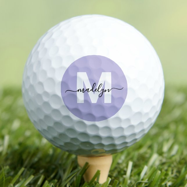 Purple Monogram Name Initials Golf Balls (Purple Lavender Monogram Name Initials Golf Balls )