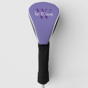 Purple Monogram Name Personalised Golf Head Cover