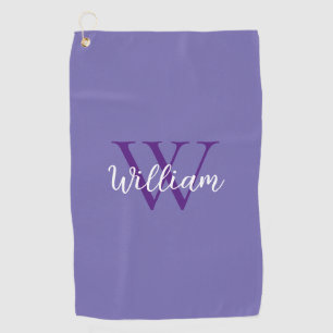 Purple Monogram Name Personalised Golf Towel