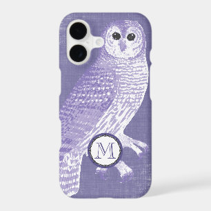 Purple Monogram Owl Personalised iPhone 5 Case