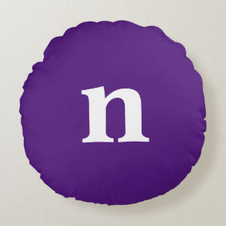 Purple Monogram Round Cushion