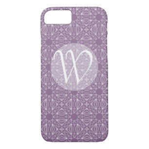 Purple Monogram with Pattern iPhone 8/7 Case