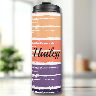 Purple Monogrammed Thermal Tumbler