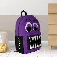 Purple Monster Big Eyes and Sharp Teeth