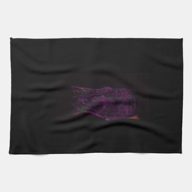 Purple Monster Character Art Kitchen Towel (Horizontal)