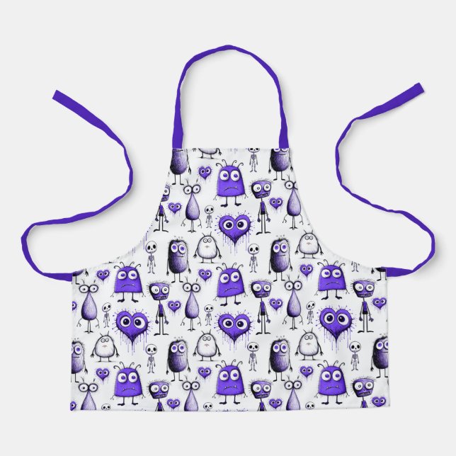 Purple Monster Children's Apron (Front)