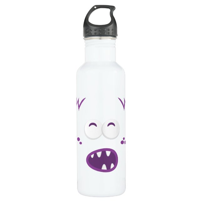 Purple Monster Face 710 Ml Water Bottle (Front)