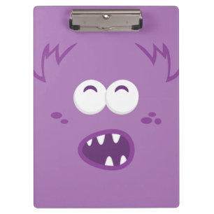 Purple Monster Face Clip Board