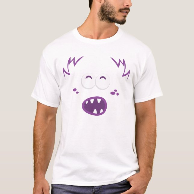 Purple Monster Face Clothing T-Shirt (Front)
