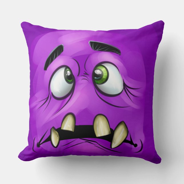 Purple Monster Face Cushion (Front)