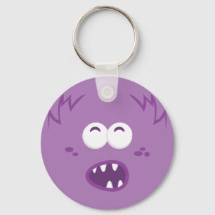 Purple Monster Face Keychain