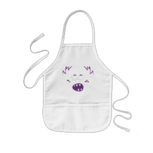 Purple Monster Face Kid's Apron