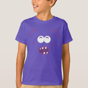 Purple Monster Face Kids Clothing T-Shirt