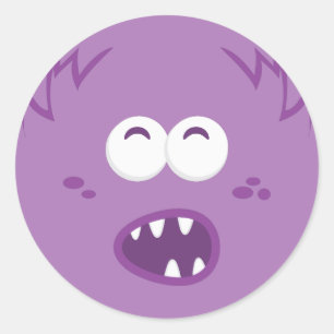 Purple Monster Face Stickers
