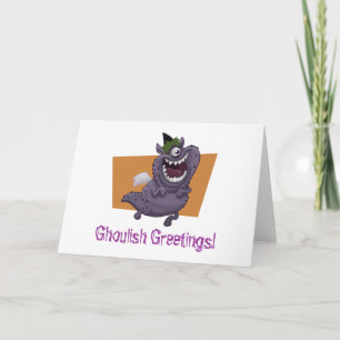 Purple Monster Halloween Card