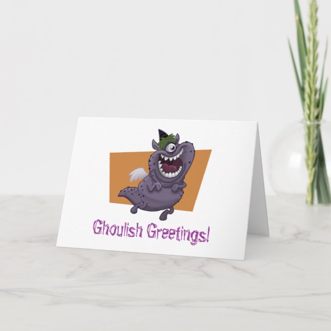 Purple Monster Halloween Card (Front)