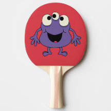 Purple Monster Kids Table Tennis Paddle