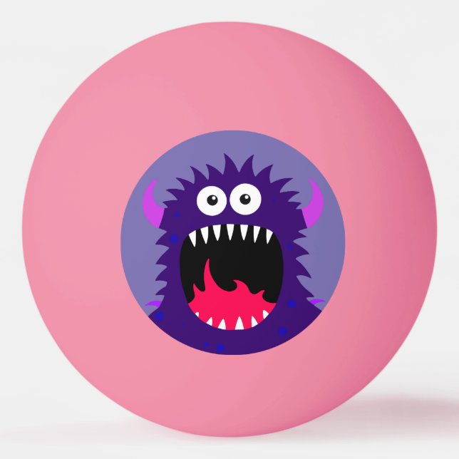 Purple Monster Personalise Ping Pong Ball (Front)