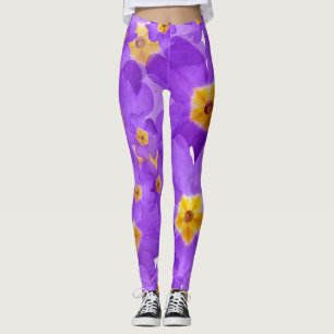 Purple Mood Floral Elegance custom Leggings