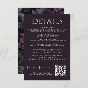 Purple Moody Floral Enclosure Card