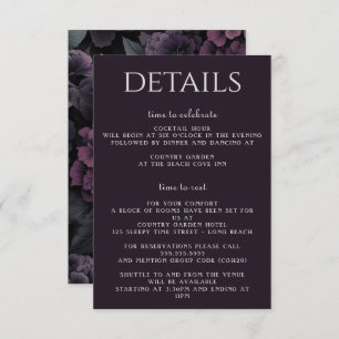 Purple Moody Floral Enclosure Card