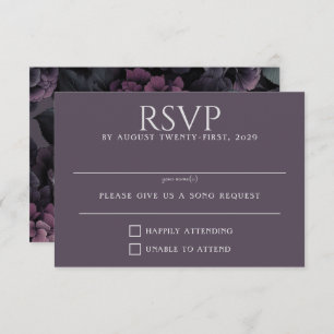 Purple Moody Floral RSVP Card