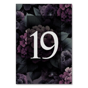 Purple Moody Floral Table 19 Table Number