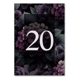 Purple Moody Floral Table 20 Number