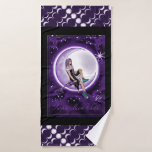 Purple Moon Child Bath Towel