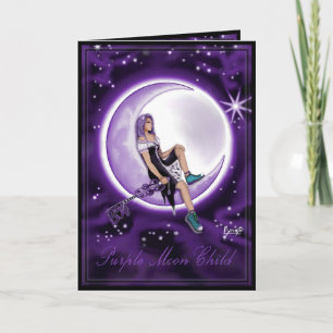 Purple Moon Child blank card
