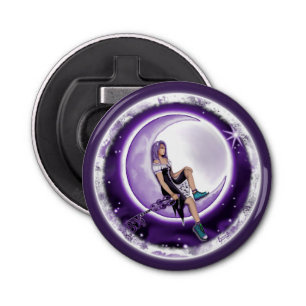 Purple moon child bottle opener