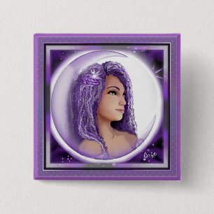Purple moon child button
