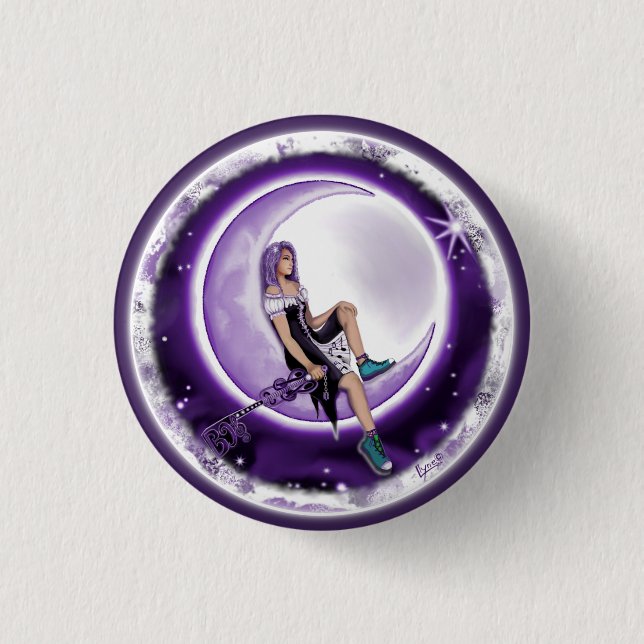 Purple moon child button (Front)