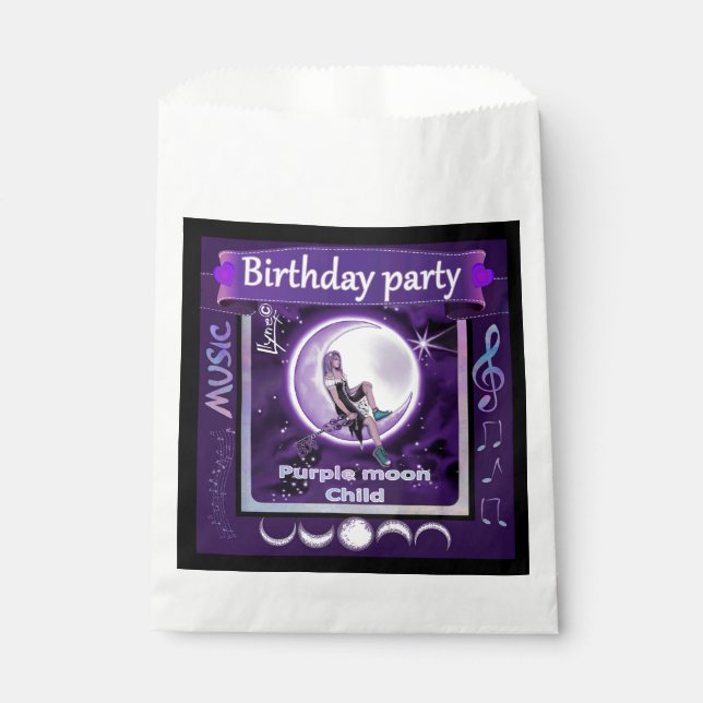Purple moon Child Favour Bags (Front)