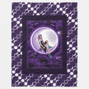 Purple Moon Child Fleece Blanket