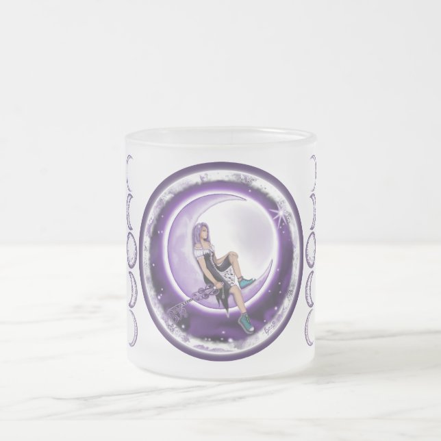 Purple moon child frosted glass coffee mug (Center)
